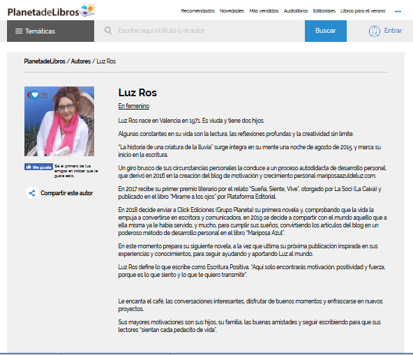 biografía de Luz Ros en click ediciones